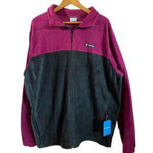 Columbia Steens Mountain Mens 2XT Zip Jacket Coat Burgundy/Black Polyester New